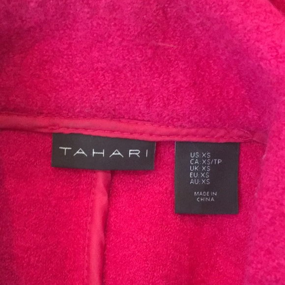 Tahari hot pink wool boucle moto style jacket - Picture 11 of 12